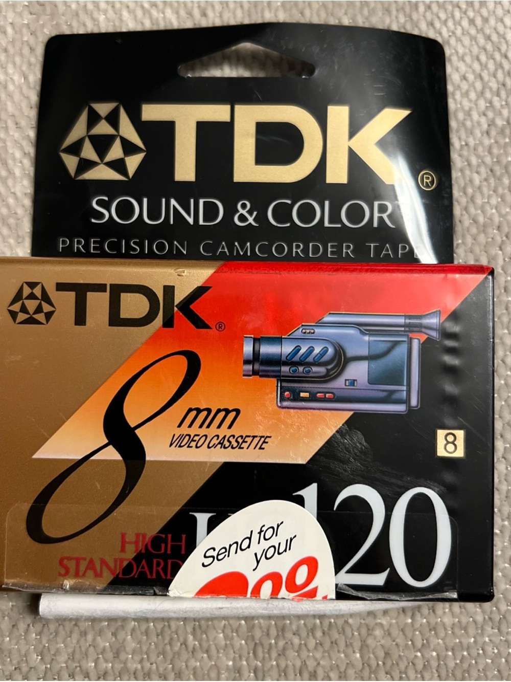 TDK 8mm Video Cassette HS120 120 Min High Standard Sound & Color sealed vintage